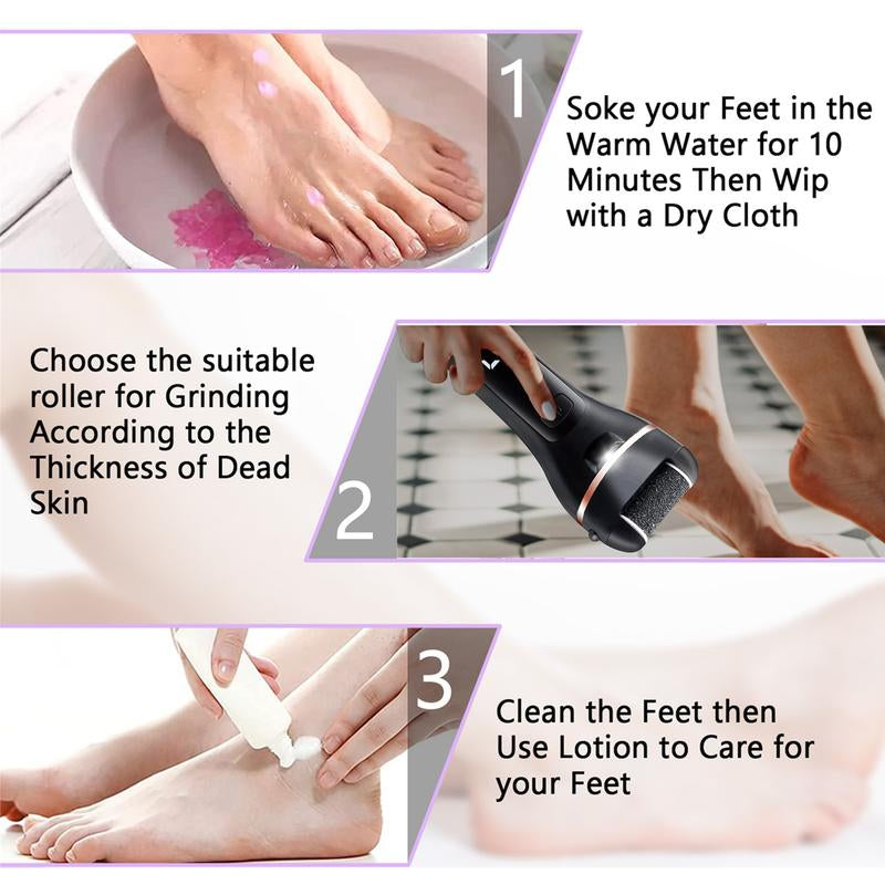 Professional Electric Callus Remover and Foot Grinder - 19-in-1 Foot Care Solution for Cracked Heels and Dead Skin Removal
