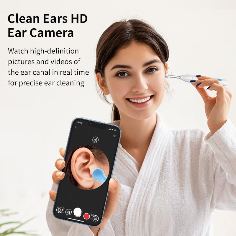 High-Definition Waterproof Ear Wax Removal Kit with Smart Camera - 8-Piece Ear Cleaning Tool Set
