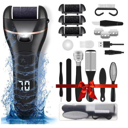 Professional Electric Callus Remover and Foot Grinder - 19-in-1 Foot Care Solution for Cracked Heels and Dead Skin Removal
