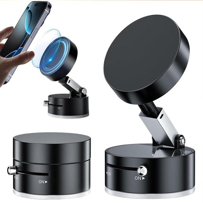 Magnetic Vacuum Phone Holder for Car – Foldable and Portable Multi-Use Stand for Home, Office, and Vehicle